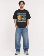 Mockup Boxy Heavyweight Tee Black male full-body 02