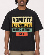 Mockup Boxy Heavyweight Tee Black male close-up 04