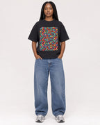Mockup Boxy Heavyweight Tee Black female full-body 04