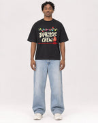 Mockup Boxy Heavyweight Tee Black male full-body 05