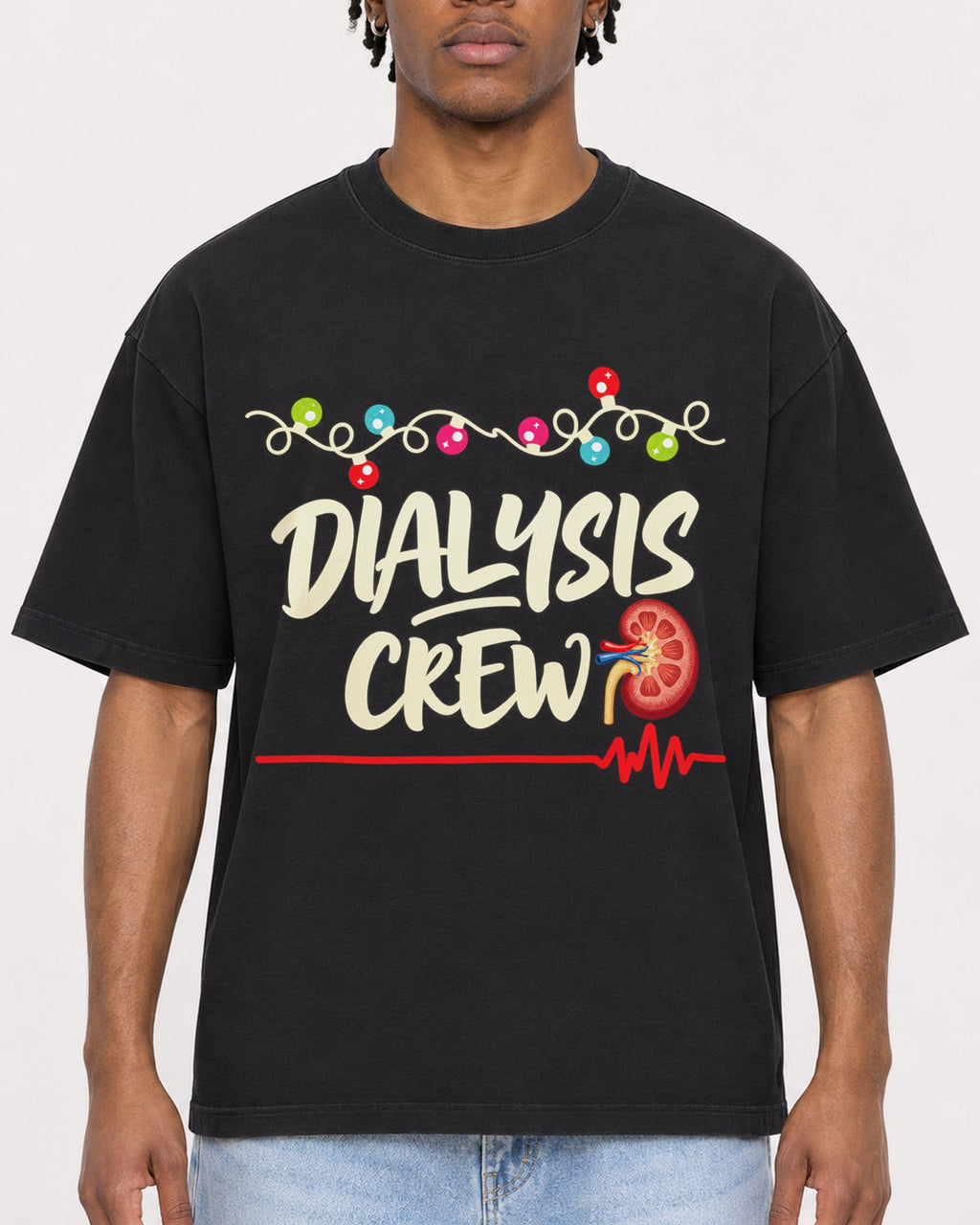 Mockup Boxy Heavyweight Tee Black male close-up 05