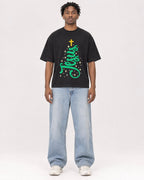 Mockup Boxy Heavyweight Tee Black male full-body 05