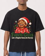 Mockup Boxy Heavyweight Tee Black male close-up 15