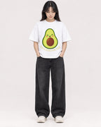 Mockup Boxy Heavyweight Tee White female full-body 13