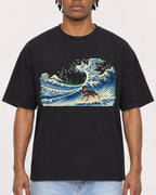 Mockup Boxy Heavyweight Tee Black male close-up 05