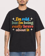 Mockup Boxy Heavyweight Tee Black male close-up 42