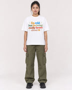 Mockup Boxy Heavyweight Tee White female full-body 42