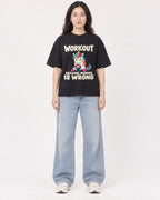 Mockup Boxy Heavyweight Tee Black female full-body 03