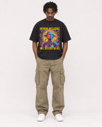 Mockup Boxy Heavyweight Tee Black male full-body 04