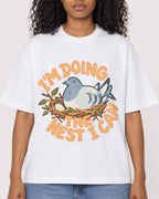 Mockup Boxy Heavyweight Tee White female close-up 05