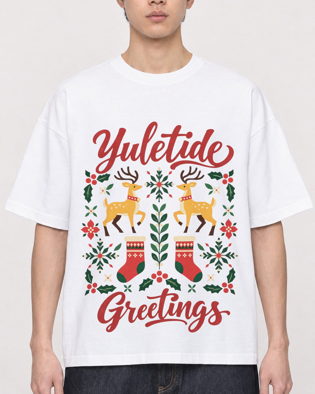 Mockup Boxy Heavyweight Tee White male close-up 01