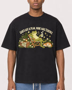 Mockup Boxy Heavyweight Tee Black male close-up 35