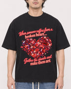 Mockup Boxy Heavyweight Tee Black male close-up 03