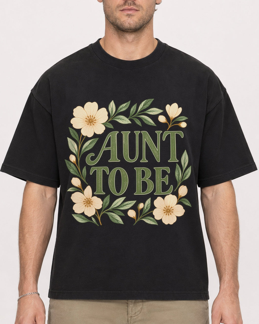 Mockup Boxy Heavyweight Tee Black male close-up 08
