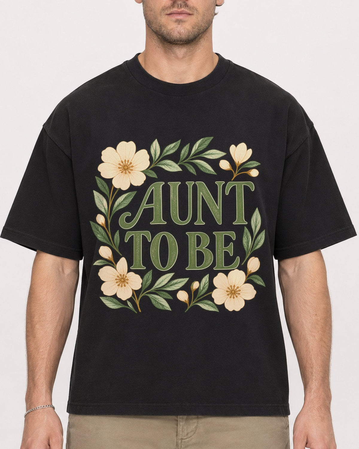 Mockup Boxy Heavyweight Tee Black male close-up 08