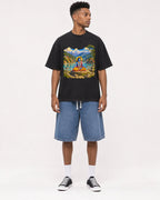Mockup Boxy Heavyweight Tee Black male full-body 15