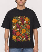 Mockup Boxy Heavyweight Tee Black male close-up 06