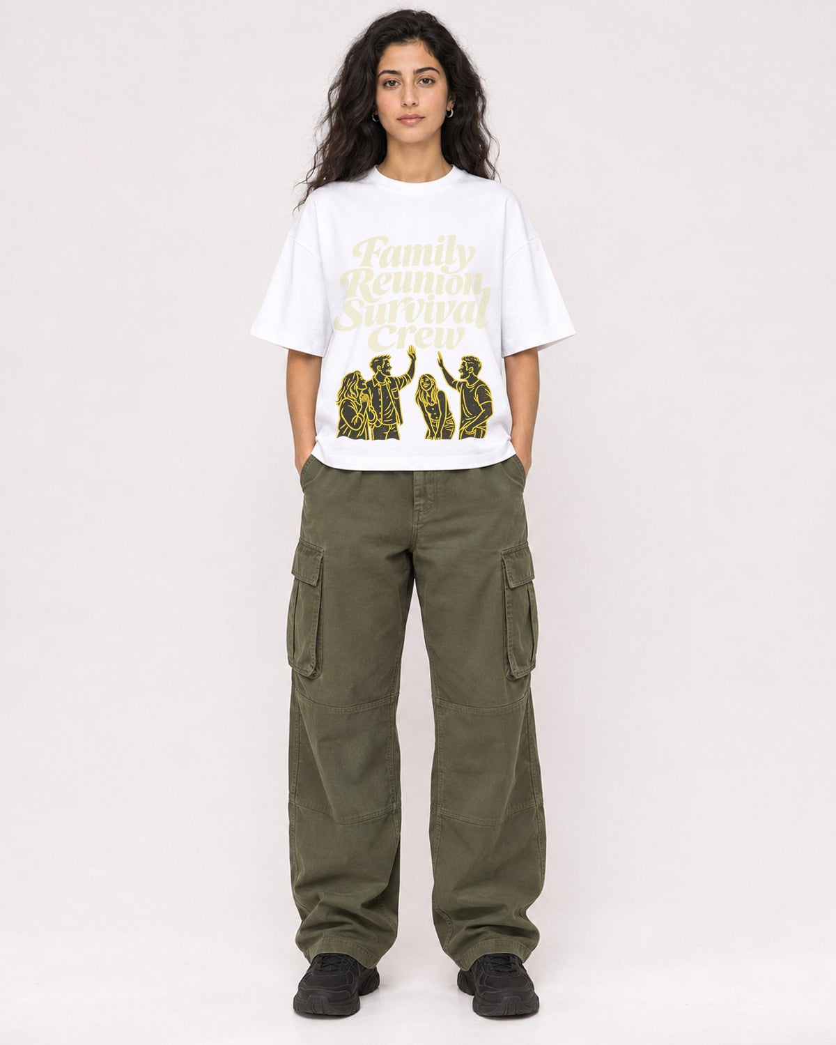 Mockup Boxy Heavyweight Tee White female full-body 07