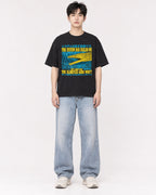Mockup Boxy Heavyweight Tee Black male full-body 01
