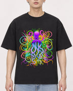 Mockup Boxy Heavyweight Tee Black male close-up 01