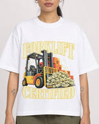 Mockup Boxy Heavyweight Tee White female close-up 42