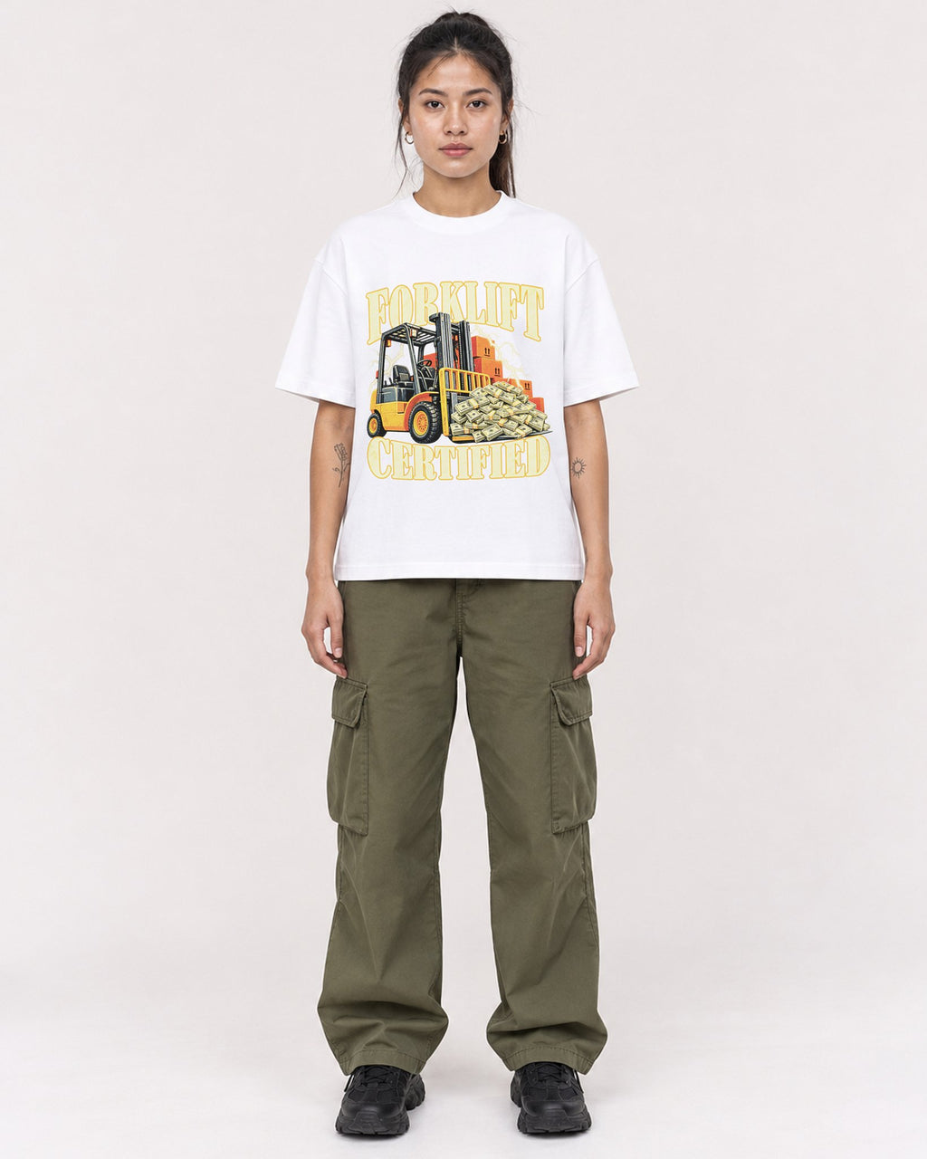 Mockup Boxy Heavyweight Tee White female full-body 42