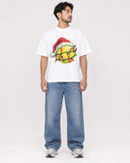 Mockup Boxy Heavyweight Tee White male full-body 02