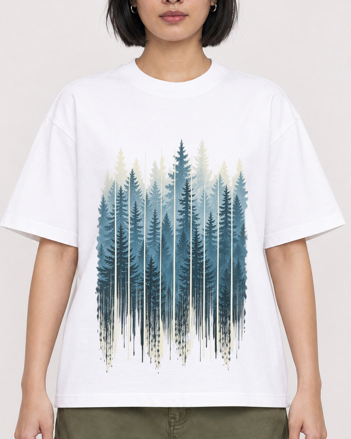 Mockup Boxy Heavyweight Tee White female close-up 32