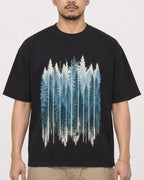Mockup Boxy Heavyweight Tee Black male close-up 32