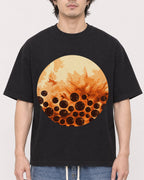 Mockup Boxy Heavyweight Tee Black male close-up 03