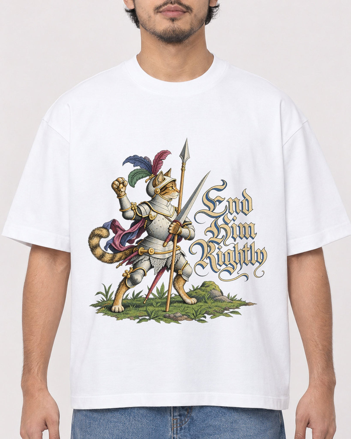 Mockup Boxy Heavyweight Tee White male close-up 02