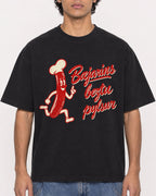 Mockup Boxy Heavyweight Tee Black male close-up 26