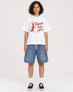 Mockup Boxy Heavyweight Tee White female full-body 26