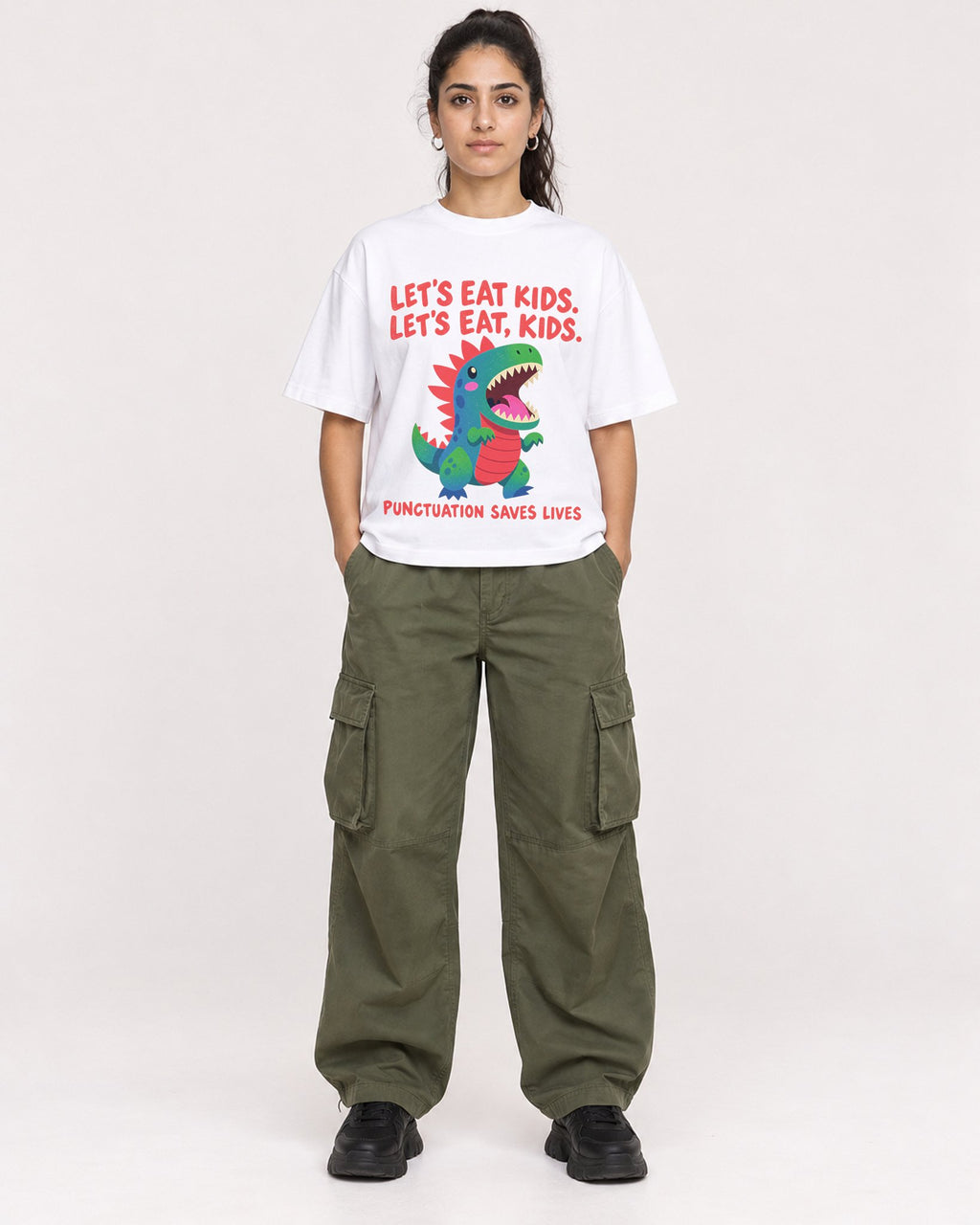 Mockup Boxy Heavyweight Tee White female full-body 47