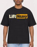 Mockup Boxy Heavyweight Tee Black male close-up 05
