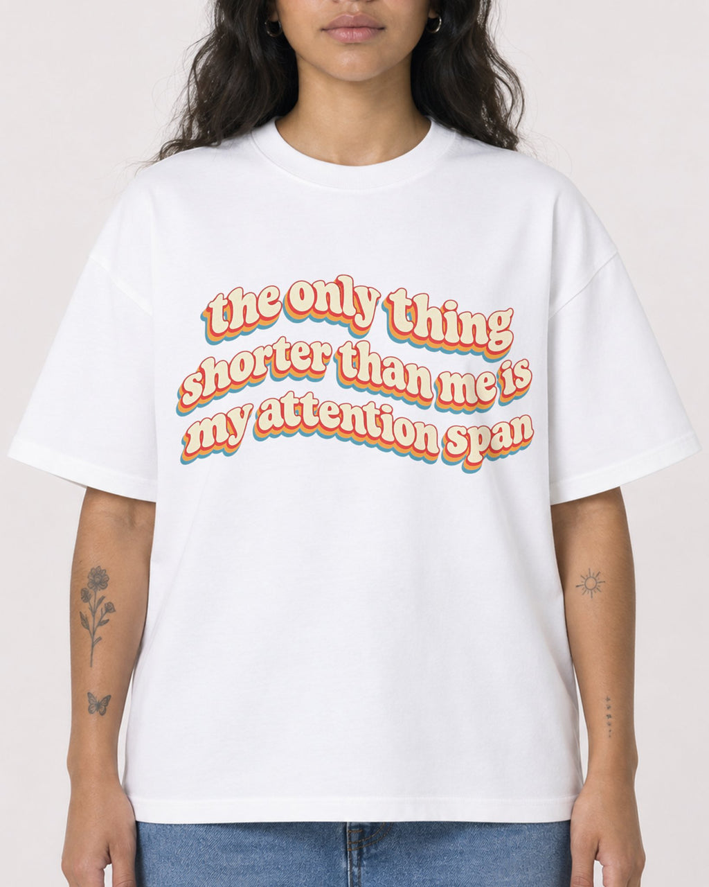 Mockup Boxy Heavyweight Tee White female close-up 30