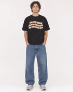 Mockup Boxy Heavyweight Tee Black male full-body 30