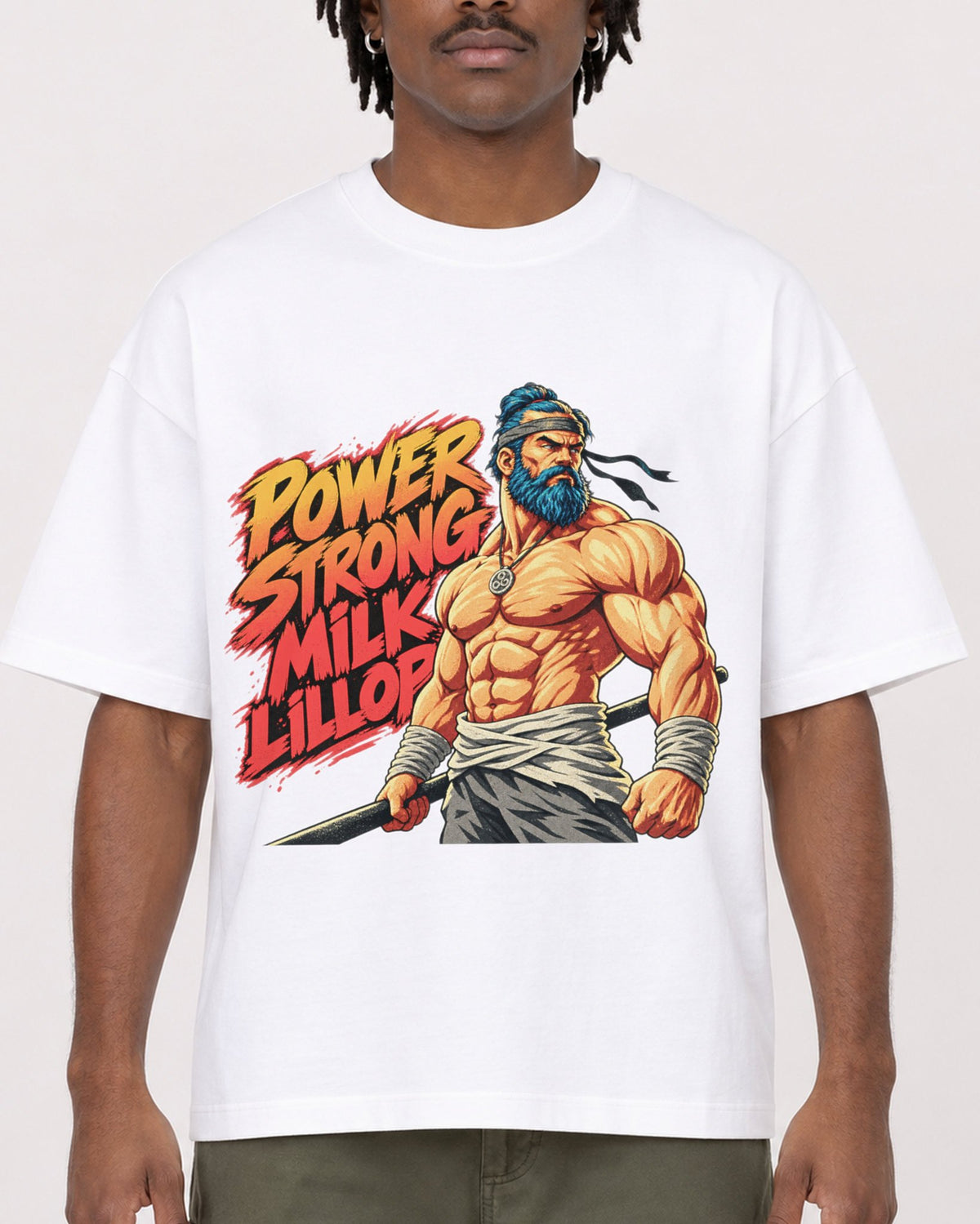 Mockup Boxy Heavyweight Tee White male close-up 04