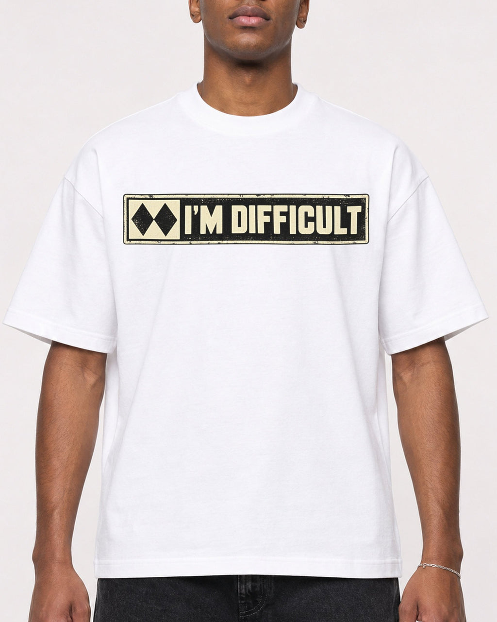 Mockup Boxy Heavyweight Tee White male close-up 15