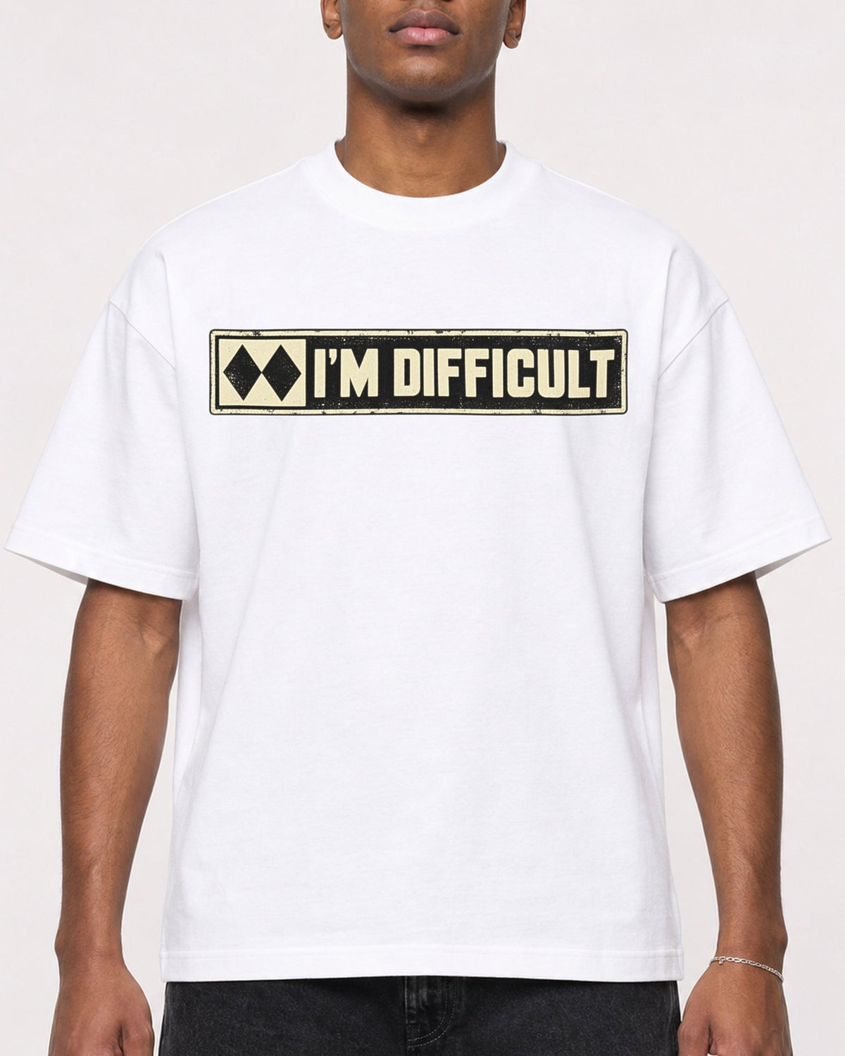 Mockup Boxy Heavyweight Tee White male close-up 15