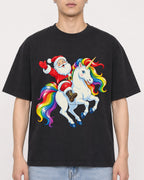 Mockup Boxy Heavyweight Tee Black male close-up 21