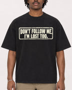 Mockup Boxy Heavyweight Tee Black male close-up 04