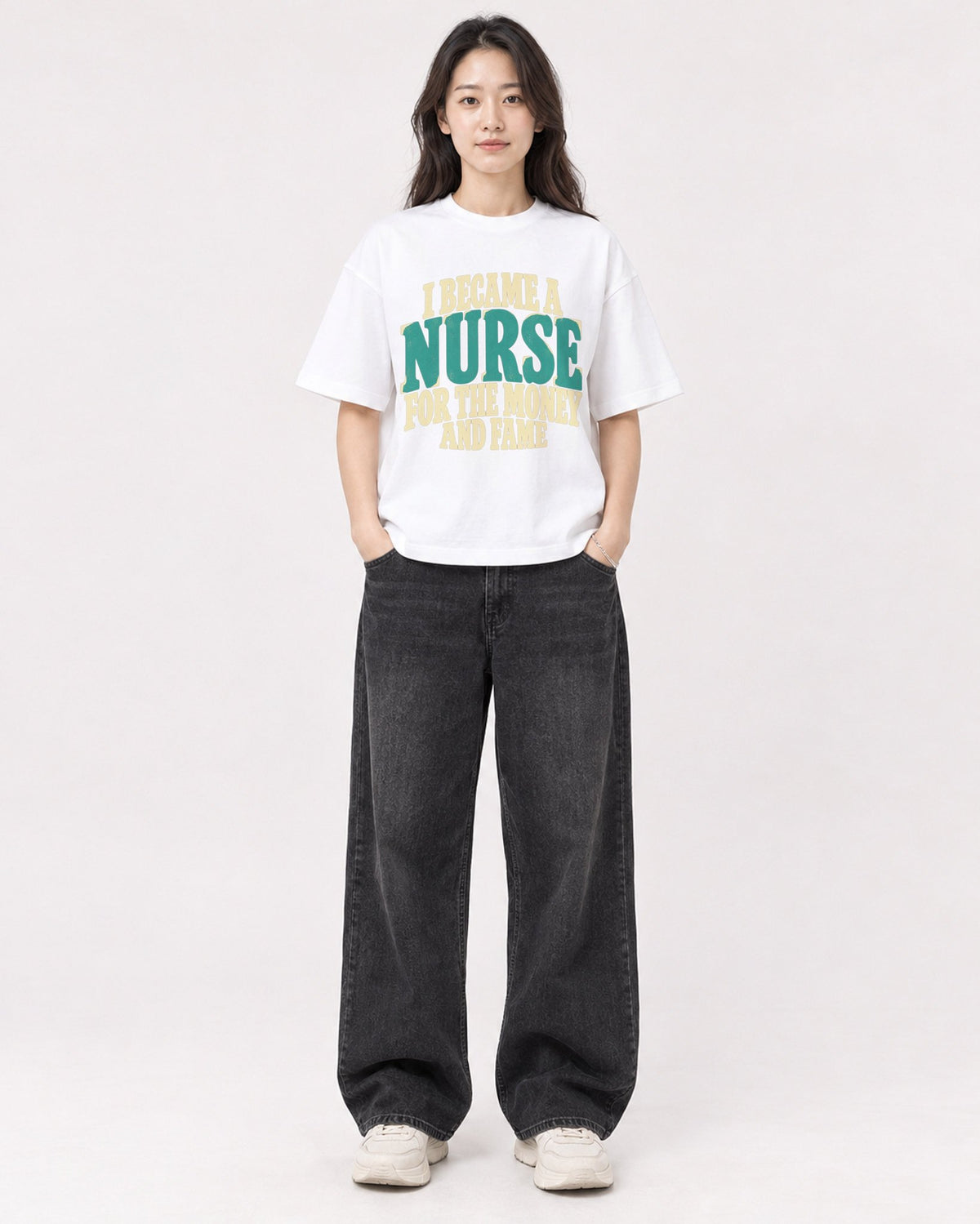 Mockup Boxy Heavyweight Tee White female full-body 03