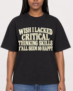 Mockup Boxy Heavyweight Tee Black female close-up 04