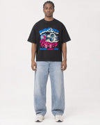 Mockup Boxy Heavyweight Tee Black male full-body 25