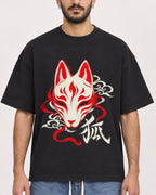 Mockup Boxy Heavyweight Tee Black male close-up 07
