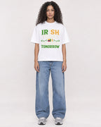 Mockup Boxy Heavyweight Tee White female full-body 10
