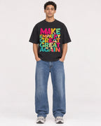 Mockup Boxy Heavyweight Tee Black male full-body 10