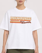 Mockup Boxy Heavyweight Tee White female close-up 12