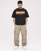 Mockup Boxy Heavyweight Tee Black male full-body 12